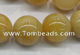 CYJ405 15.5 inches 14mm round yellow jade gemstone beads