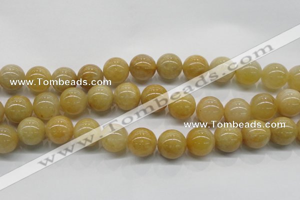 CYJ405 15.5 inches 14mm round yellow jade gemstone beads