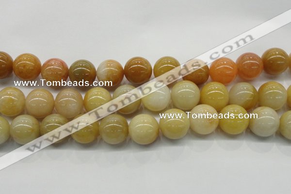 CYJ406 15.5 inches 16mm round yellow jade gemstone beads