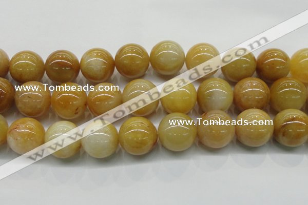 CYJ408 15.5 inches 20mm round yellow jade gemstone beads