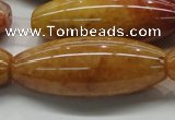 CYJ410 15.5 inches 18*45mm rice yellow jade gemstone beads