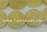 CYJ51 15.5 inches 20mm coin yellow jade gemstone beads wholesale