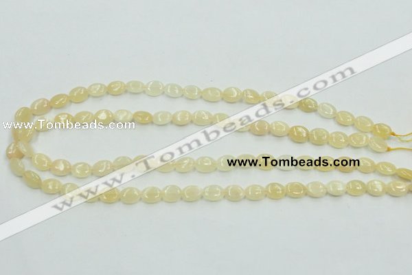 CYJ59 15.5 inches 8*10mm oval yellow jade gemstone beads wholesale