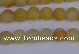 CYJ601 15.5 inches 6mm round matte yellow jade beads wholesale