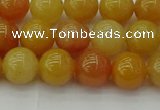 CYJ622 15.5 inches 8mm round yellow jade beads wholesale