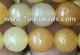 CYJ632 15.5 inches 8mm faceted round yellow jade beads wholesale