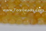 CYJ638 15.5 inches 4mm faceted round yellow jade beads wholesale