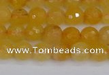 CYJ639 15.5 inches 6mm faceted round yellow jade beads wholesale