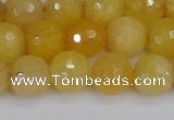 CYJ641 15.5 inches 10mm faceted round yellow jade beads wholesale