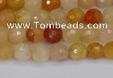 CYJ645 15.5 inches 4mm faceted round mixed yellow jade beads