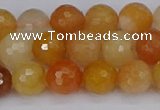 CYJ647 15.5 inches 8mm faceted round mixed yellow jade beads