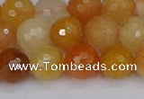 CYJ648 15.5 inches 10mm faceted round mixed yellow jade beads