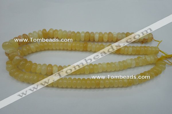 CYJ65 15.5 inches 6*12mm rondelle yellow jade beads wholesale