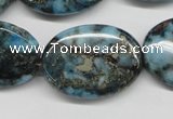 CYQ57 15.5 inches 22*30mm oval dyed pyrite quartz beads wholesale