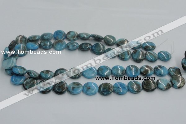 CYQ58 15.5 inches 16mm flat round dyed pyrite quartz beads wholesale