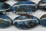 CYQ73 15.5 inches 15*30mm oval dyed pyrite quartz beads wholesale