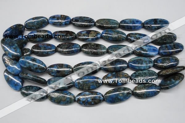 CYQ73 15.5 inches 15*30mm oval dyed pyrite quartz beads wholesale