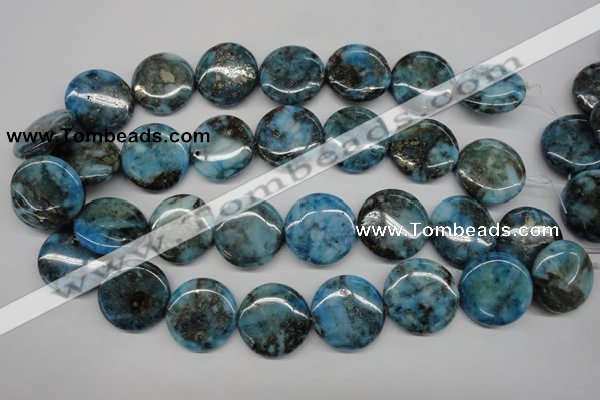 CYQ75 15.5 inches 25mm flat round dyed pyrite quartz beads wholesale