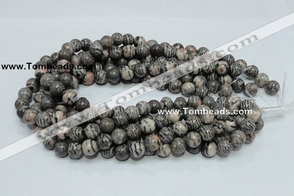 CZJ06 16 inches 12mm round zebra jasper gemstone beads Wholesale