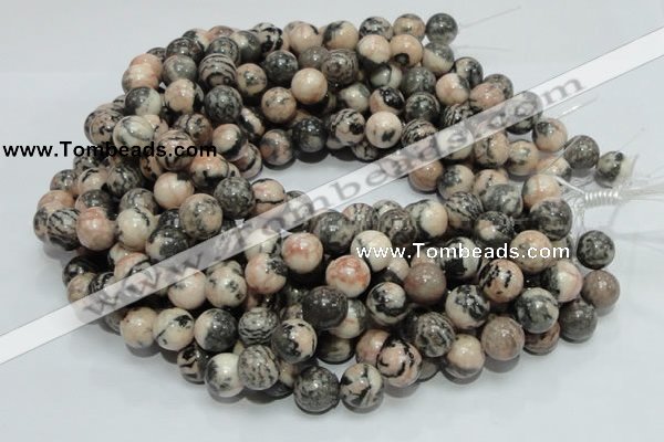 CZJ07 16 inches 14mm round zebra jasper gemstone beads Wholesale