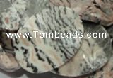 CZJ11 16 inches 30*40mm waved oval zebra jasper gemstone beads