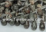 CZJ15 16 inches 6*8mm teardrop zebra jasper gemstone beads wholesale