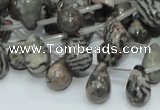 CZJ16 16 inches 8*12mm teardrop zebra jasper gemstone beads wholesale