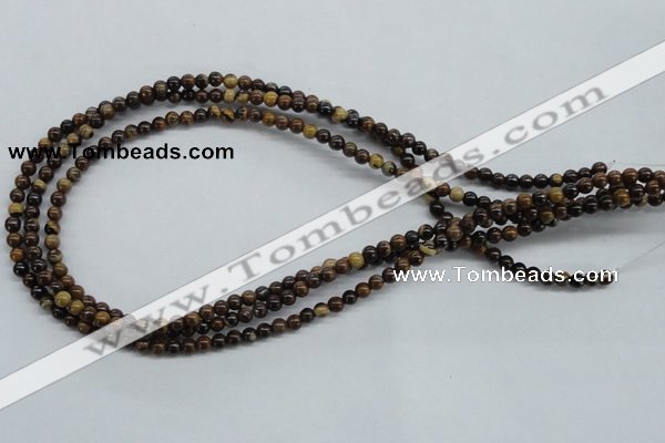 CZJ168 15.5 inches 4mm round iron zebra jasper beads wholesale