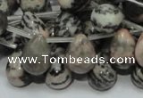 CZJ17 16 inches 10*14mm teardrop zebra jasper gemstone beads wholesale