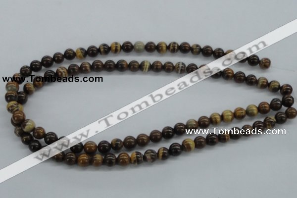 CZJ170 15.5 inches 8mm round iron zebra jasper beads wholesale