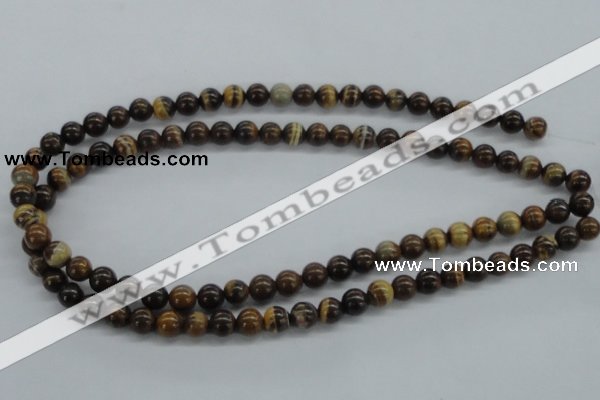 CZJ170 15.5 inches 8mm round iron zebra jasper beads wholesale