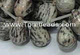 CZJ18 16 inches 13*18mm teardrop zebra jasper gemstone beads wholesale