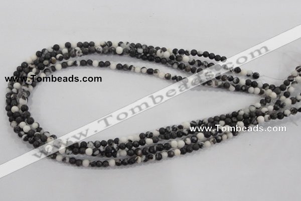 CZJ201 15.5 inches 4mm round black & white zebra jasper beads