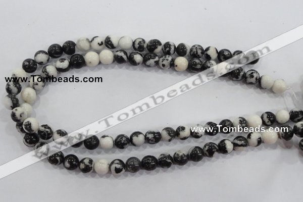 CZJ203 15.5 inches 8mm round black & white zebra jasper beads