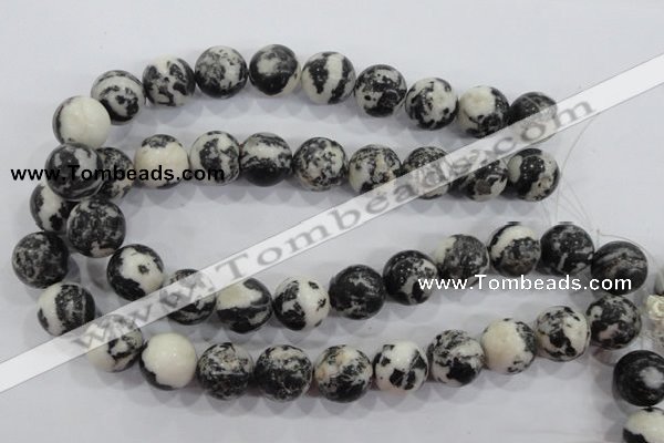 CZJ208 15.5 inches 18mm round black & white zebra jasper beads