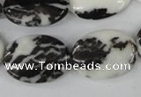 CZJ221 15.5 inches 18*25mm oval black & white zebra jasper beads