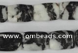 CZJ226 15.5 inches 13*18mm rectangle black & white zebra jasper beads