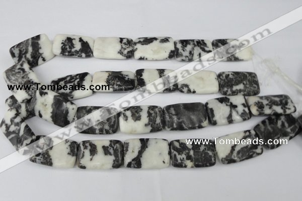 CZJ228 15.5 inches 20*30mm rectangle black & white zebra jasper beads