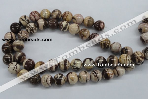 CZJ254 15.5 inches 16mm round zebra jasper beads wholesale