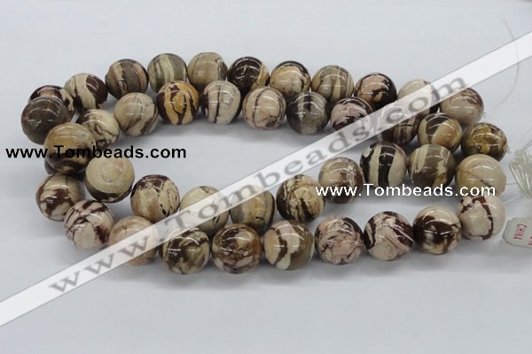 CZJ256 15.5 inches 20mm round zebra jasper beads wholesale