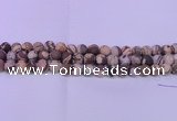 CZJ260 15.5 inches 4mm round matte zebra jasper beads