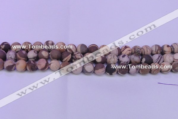 CZJ261 15.5 inches 6mm round matte zebra jasper beads