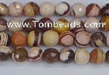 CZJ278 15.5 inches 4mm faceted round zebra jasper beads