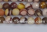 CZJ279 15.5 inches 6mm faceted round zebra jasper beads