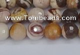 CZJ280 15.5 inches 8mm faceted round zebra jasper beads