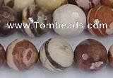 CZJ282 15.5 inches 12mm faceted round zebra jasper beads