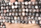 CZJ298 15.5 inches 8mm round pink zebra jasper beads wholesale