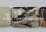 CZJ303 15.5 inches 22*30mm rectangle zebra jasper beads wholesale