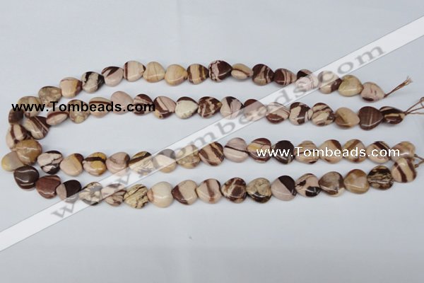 CZJ351 15.5 inches 12*12mm heart zebra jasper beads wholesale