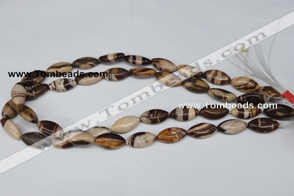 CZJ354 15.5 inches 10*20mm marquise zebra jasper beads wholesale